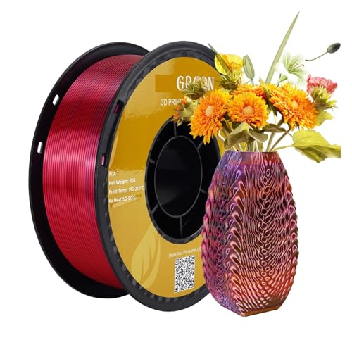 3D-Drucker-Filament 1 kg Seiden-PLA-Filament 1,75 mm 3D-Druckerfilament Rot Grün Blau Druckmaterialien for 3D-Druck (Color : G)
