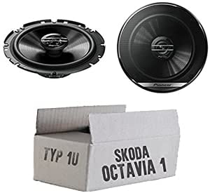 Lautsprecher Boxen Pioneer TS-G1720F - 16,5cm 2-Wege Koax Koaxiallautsprecher Auto Einbausatz - Einbauset für Skoda Octavia 1 1U Front - JUST SOUND best choice for caraudio