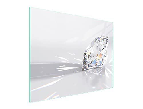 DarHaus Herdabdeckplatte 52x40 cm 1-teilig Ceranfeldabdeckung Induktion Herdschutz Spritzschutz Glasplatte Deko Schneidebrett, Diamant