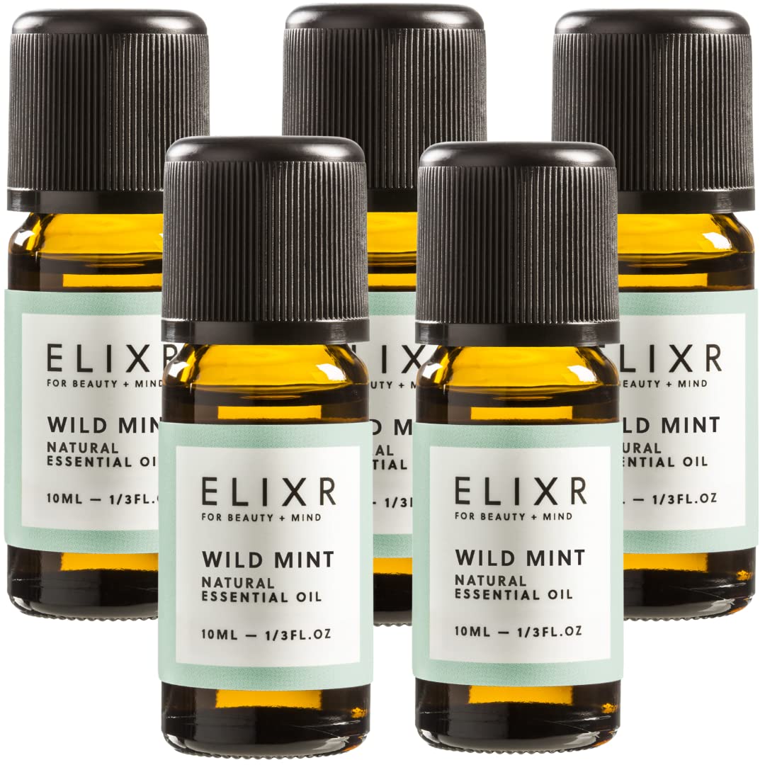 ELIXR – Japanisches Minzöl zur Raumbeduftung, für Aromatherapie & als Massageöl – 100% ätherisches Öl aus Minzblättern mit intensivem Duft – zertifizierte Naturkosmetik aus Deutschland (5x 10 ml)