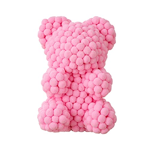 AOOOWER Süßer rosa Schaumstoffball in Bärenform, Tischdekoration, 22,9 cm Höhe, Valentinstags-Geburtstagsgeschenk, Geschenk für Freundin, Teddy-Puppe