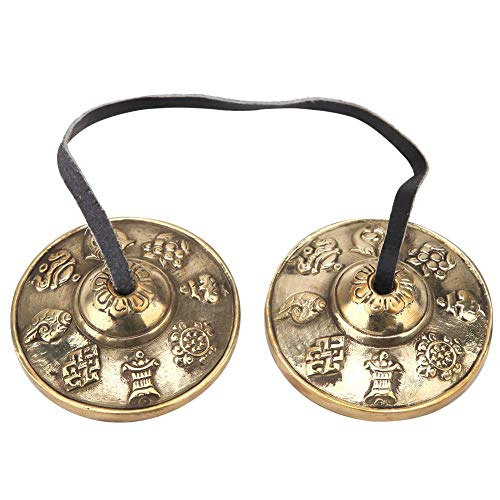 Tibetische Meditationsglocke Handgefertigtes buddhistisches Glückssymbol Geprägtes Meditationsyoga Glockenspiel Schlaginstrument(#1)