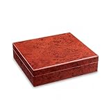 Yofab Exquisite Zigarren-Humidor-Box mit natürlichem Zedernholz, Klavierlackierung, Dual-Zonen-Aufbewahrung, Metall und Blatt, perfekter Zigarren-Humidor und Etui, rot