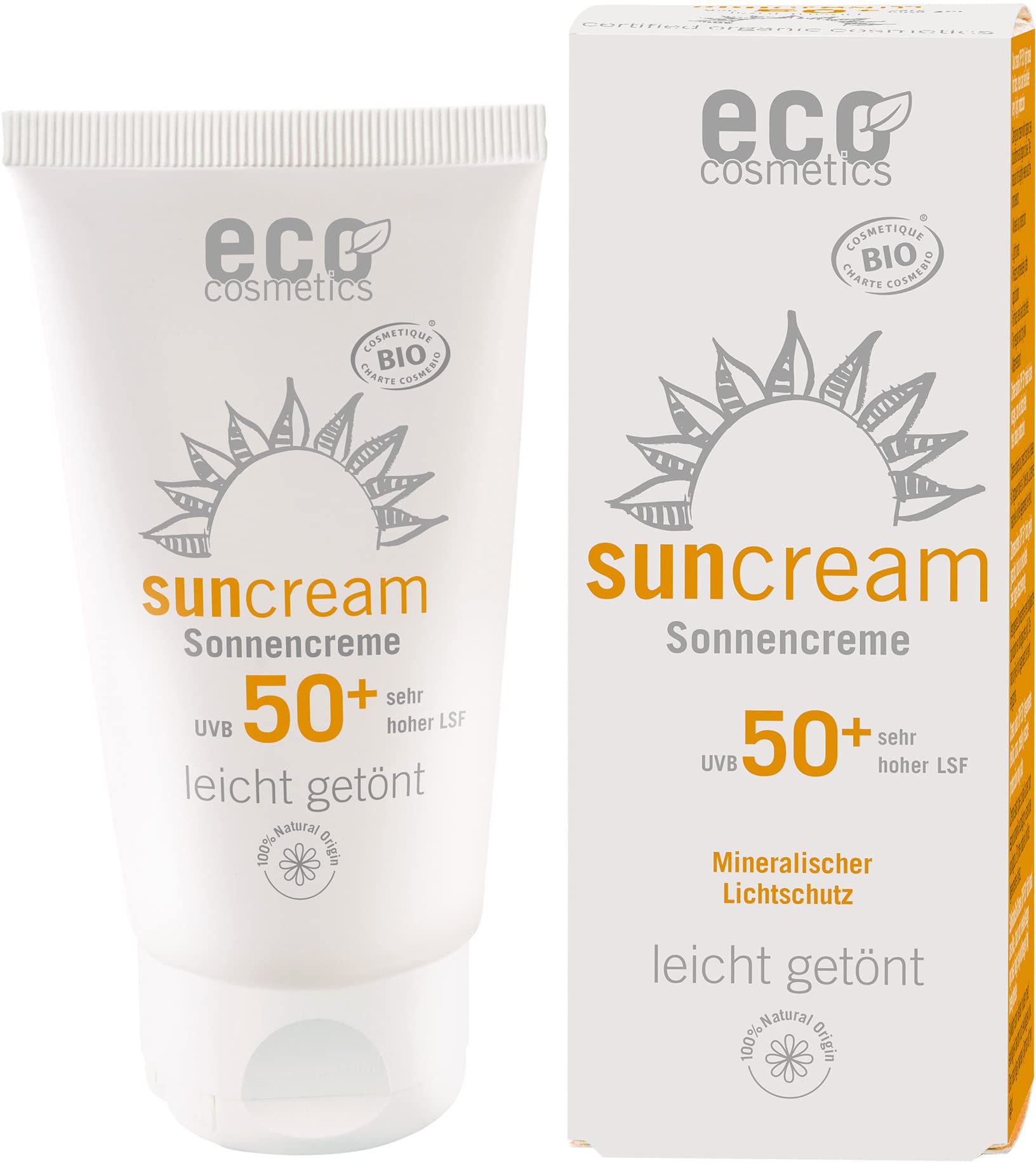 eco cosmetics Sonnencreme LSF 50 leicht getönt (6 x 75 ml)