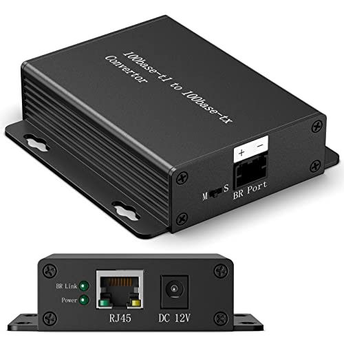 Ethernet Mdeia Converter Device 2-Wire Ethernet BroadR-Reach(100BASE-T1) to Fast Ethernet (100BASE-TX) Automotive IEEE 100BASE-T1 Compliant with 100Mbit/s Transmit
