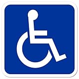 Lohofol Magnetschild Beförderung von Menschen mit Behinderungen | Schwerbehinderten-Transport Krankentransport Rollstuhlfahrer Rollstuhl | Schild magnetisch | Lieferbar in Drei Größen (25 x 25 cm)