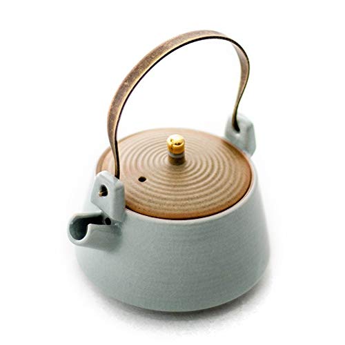 ZANGAO 225ml Retro Teekanne Keramik Teekanne Kungfu Teekanne Haushalts Tee-Maschine Ruyao Einzel Pot Große japanische Art (Color : AS PIC)