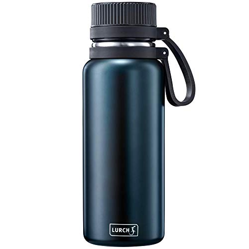 Lurch 240970 Outdoor Isolierflasche / Thermoflasche für heiße und kalte Getränke aus doppelwandigem Edelstahl 0,5l, night blue