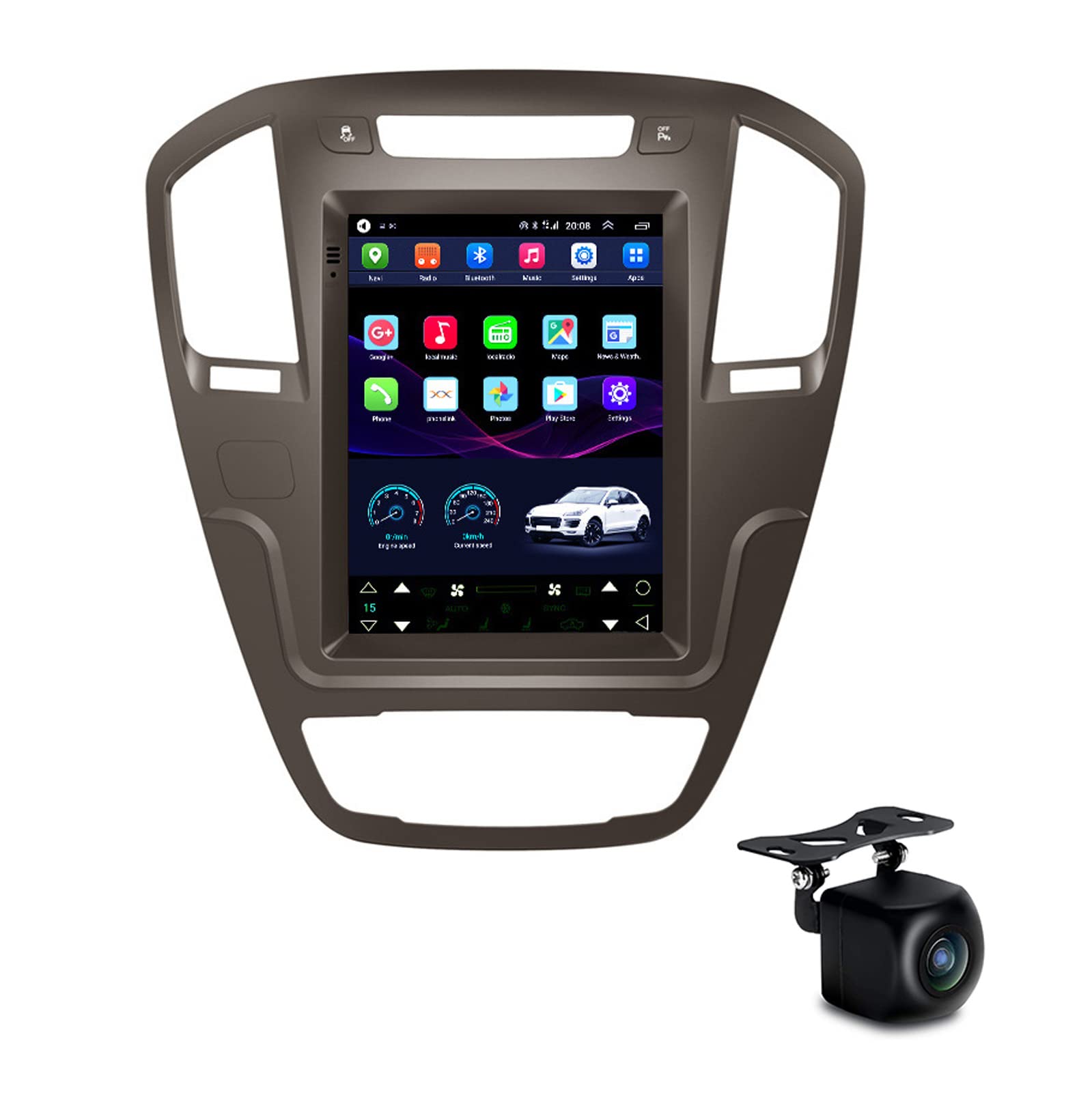 Tesla Radio Android 12 Autoradio GPS-Navigation für Opel Insignia/Buick Regal 2009-2013 Media Player 9,7 Zoll vertikaler Bildschirm Unterstützung Lenkradsteuerung WiFi Bluetooth FM USB mit HD-Kamera