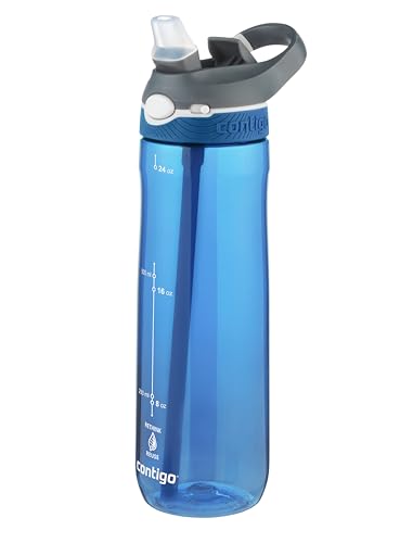 Contigo Ashland Autospout Wasserflasche mit Klapp-Trinkhalm, groß, 720 ml, BPA-frei, Sportflasche, auslaufsichere Trinkflasche, ideal für Schule, Fitnessstudio, Fahrrad, Laufen, Wandern