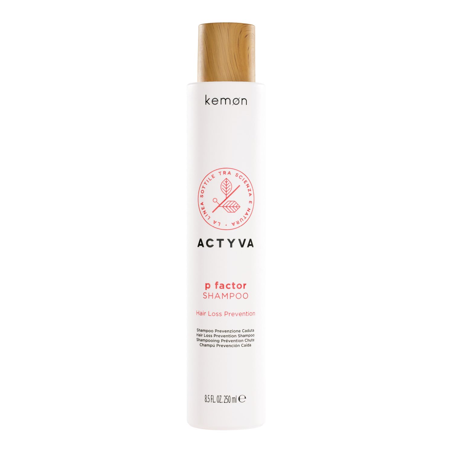 Kemon - Actyva P Factor Shampoo, Shampoo zur Vorbeugung von Haarfallen, erfrischend und anregend, farblos, 250 Milliliter