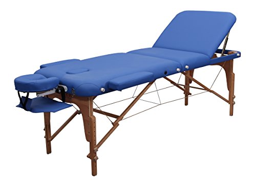 Massageliege ZEN PhysioTop - Massage-Liege klappbar und höhenverstellbar – mobiler Massagetisch - Arm- und Rückenlehne, Nackenkissen, ergonomische Kopfstütze (Königsblau)