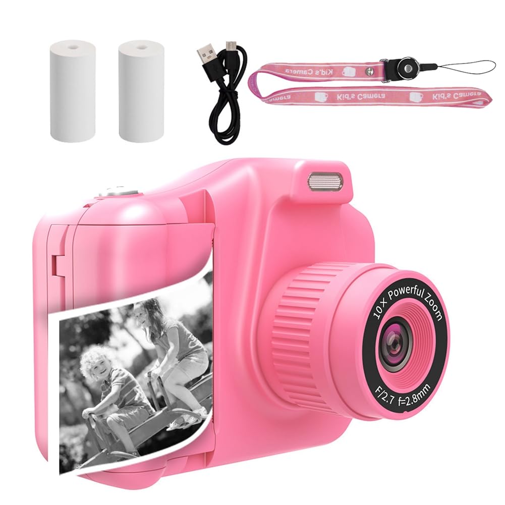 Yssevlon Kinder-Sofortbildkamera mit 1080P-Selfie-Digitalkamera, Mädchen, Geburtstagsgeschenk, Rosa