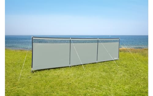 BERGER Windschutz Panorama in Grau 600 x 150 cm - Sichtschutz für Strand, Camping und Garten