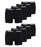 HEAD Herren Boxershorts Cotton Stretch 891003001 8er Pack, Farbe:Schwarz, Wäschegröße:S, Menge:8er Pack (4X 2er Pack), Artikel:-200 Black