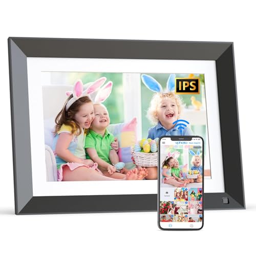 NETHGROW 16 GB digitaler Bilderrahmen IPS-Touchscreen – 10,1 Zoll WiFi Digitaler Bilderrahmen für Schreibtisch oder Wanddekoration, Fotos sofort per App oder E-Mail teilen, unbegrenzter Cloud-Speicher