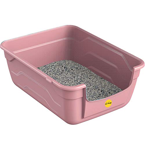 Cat Centre Katzenklo Offen Mit Hohem Rand Katzentoilette Ohne Deckel Rosa L 50 x 38,5 cm