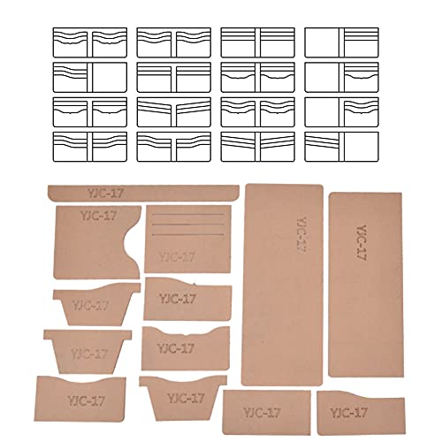 13St Brieftasche Muster Schablone Klare Acryl Leder Bastelvorlage zum Kurzer Geldbeutel DIY Making Tool