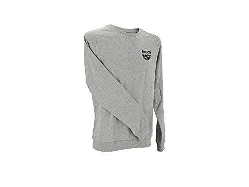 Simson Sweatshirt, Pullover grau meliert mit Logo Print, 100% Baumwolle, original MZA Fan-Artikel, Größen: XS bis XXXL, Größe:M