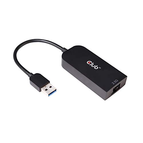 Club 3D USB 3.2 Gen1 Adapter Typ-A zu 2, 5 Gigabit Ethernet ST./BU. schwarz