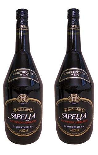 2x Apelia Black Label Magnum je 1,5 Liter griechischer Rotwein Griechenland roter Wein + Probiersachet a 10 ml Olivenöl aus Kreta