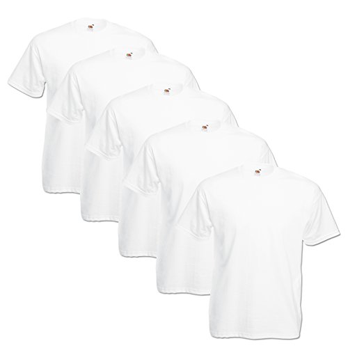 10er Pack Valueweight Fruit of the Loom T-Shirt Größe S - 5XL T-Shirts in vielen Farben S,weiß