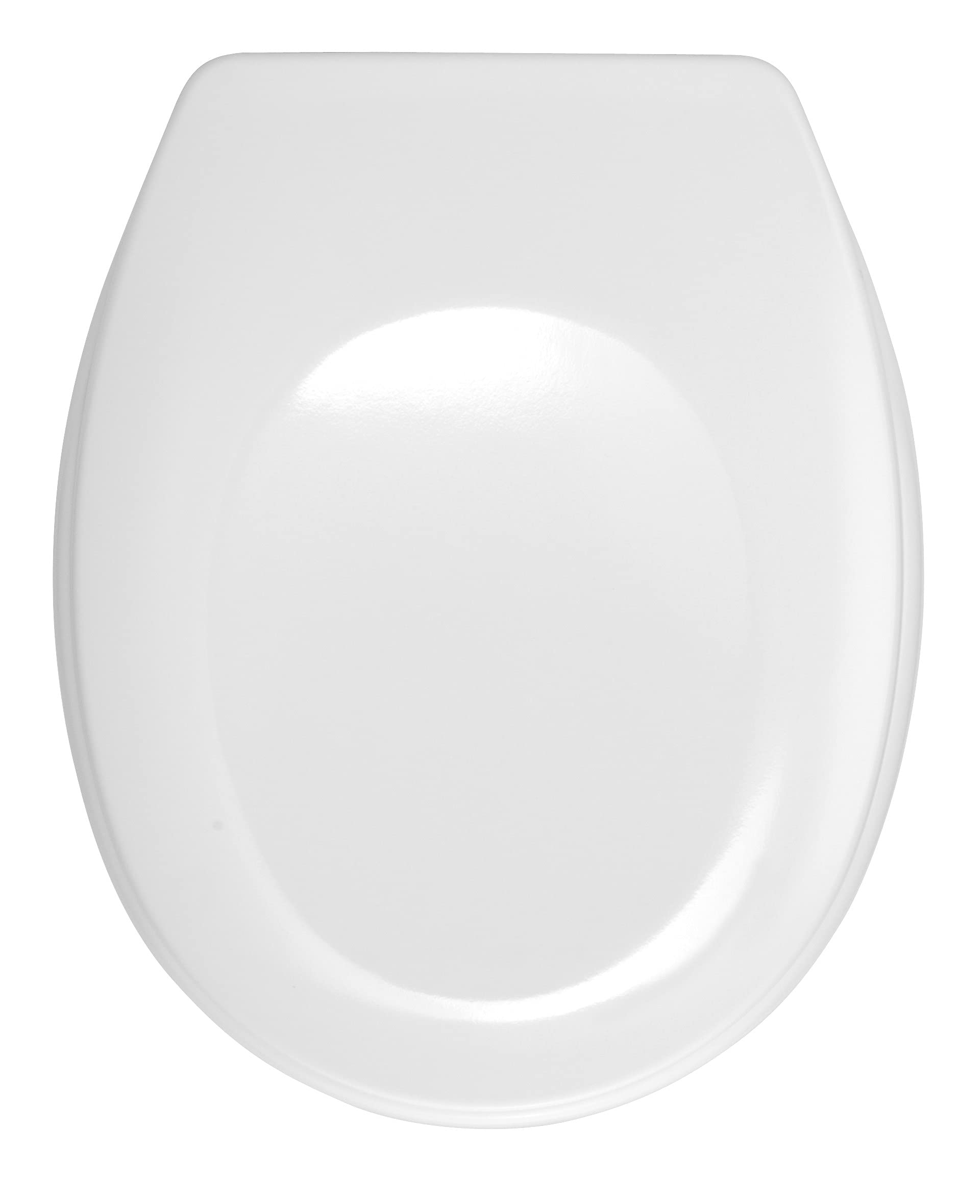 WENKO WC-Sitz Bergamo Weiß - Antibakterieller Toilettensitz, verstellbare, rostfreie Edelstahlbefestigung, Duroplast, 35 x 44.4 cm, Weiß