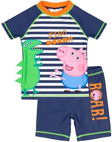 Peppa Pig George Pig Badeanzug Jungen Kinder Dinosaurier zweiteils Top Short Swi 3-4 Jahre