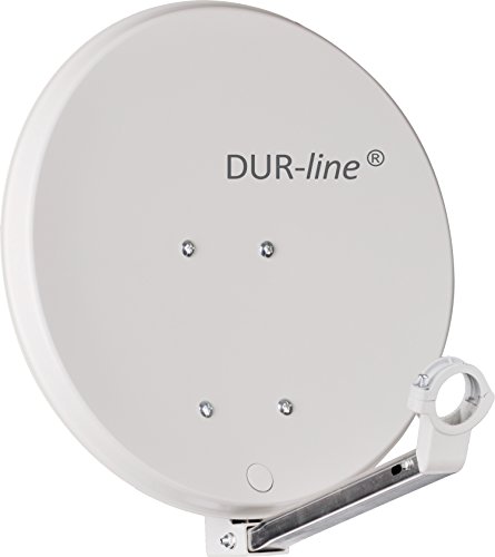 DUR-Line DSA 40cm Hellgrau Hochleistungs Hart-Aluminium Spiegel - [Sat-Antenne, Satellitenschüssel, Camping, Balkon, Mini, Boot]