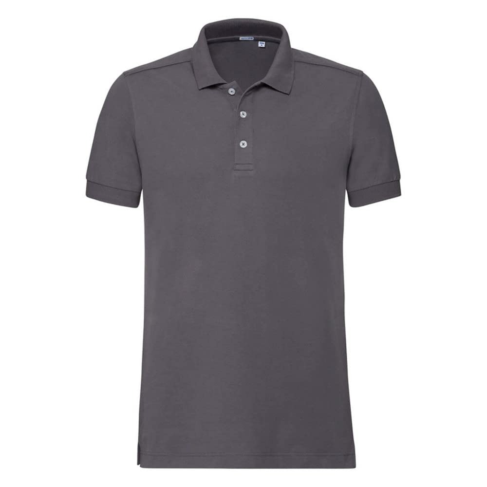 Russell Herren Stretch Polo-Shirt, Kurzarm (M) (Dunkelgrau)