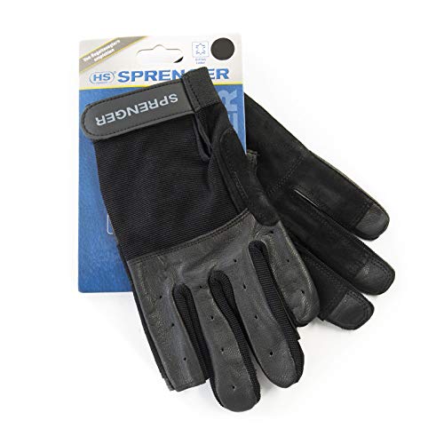 Segel-Handschuhe L - Ziegenleder, schwarz, Daumen und Zeigefinger ohne Kuppen