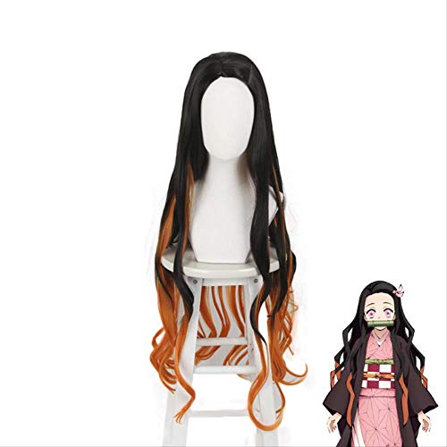 Demon Slayer Nezuko Kamado Cosplay Wigs Kimetsu no Yaiba Heat Resistant Hair Cosplay Costume Wigs + Free Wig Cap