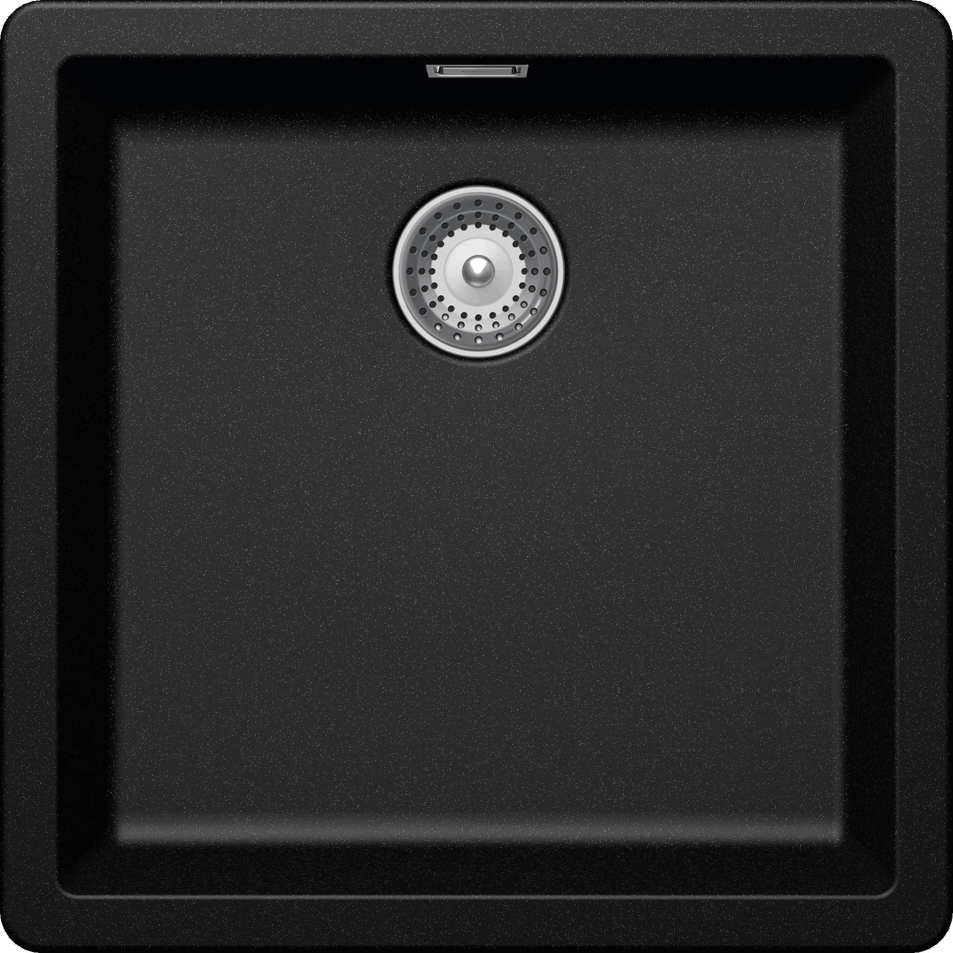 Schock kompakte Küchenspüle 45,6 x 45,6 cm Greenwich N-100 Magma - CRISTADUR schwarze Granitspüle ohne Abtropffläche ab 50 cm Unterschrank-Breite