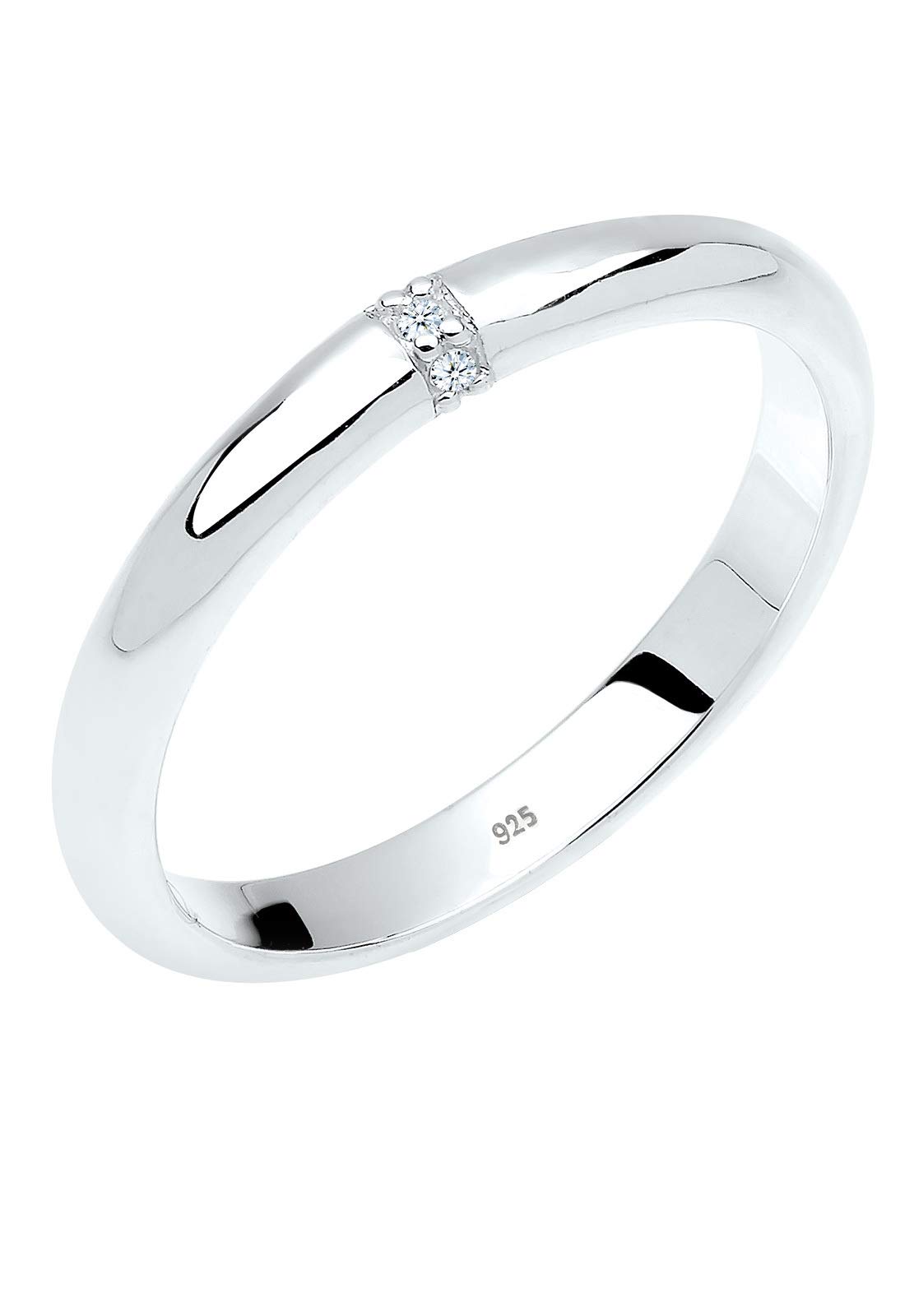DIAMORE Ring Damen Klassisch mit Diamant (0.02 ct.) in 925 Sterling Silber