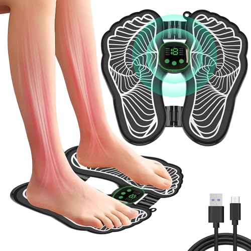 Neu Fussmassagegerät EMS Fußmassagegerät, USB Tragbare Foot Massager Intelligente Massagematte mit 8 Modi 19 Einstellbare Frequenzen für die Durchblutung Muskelschmerzen