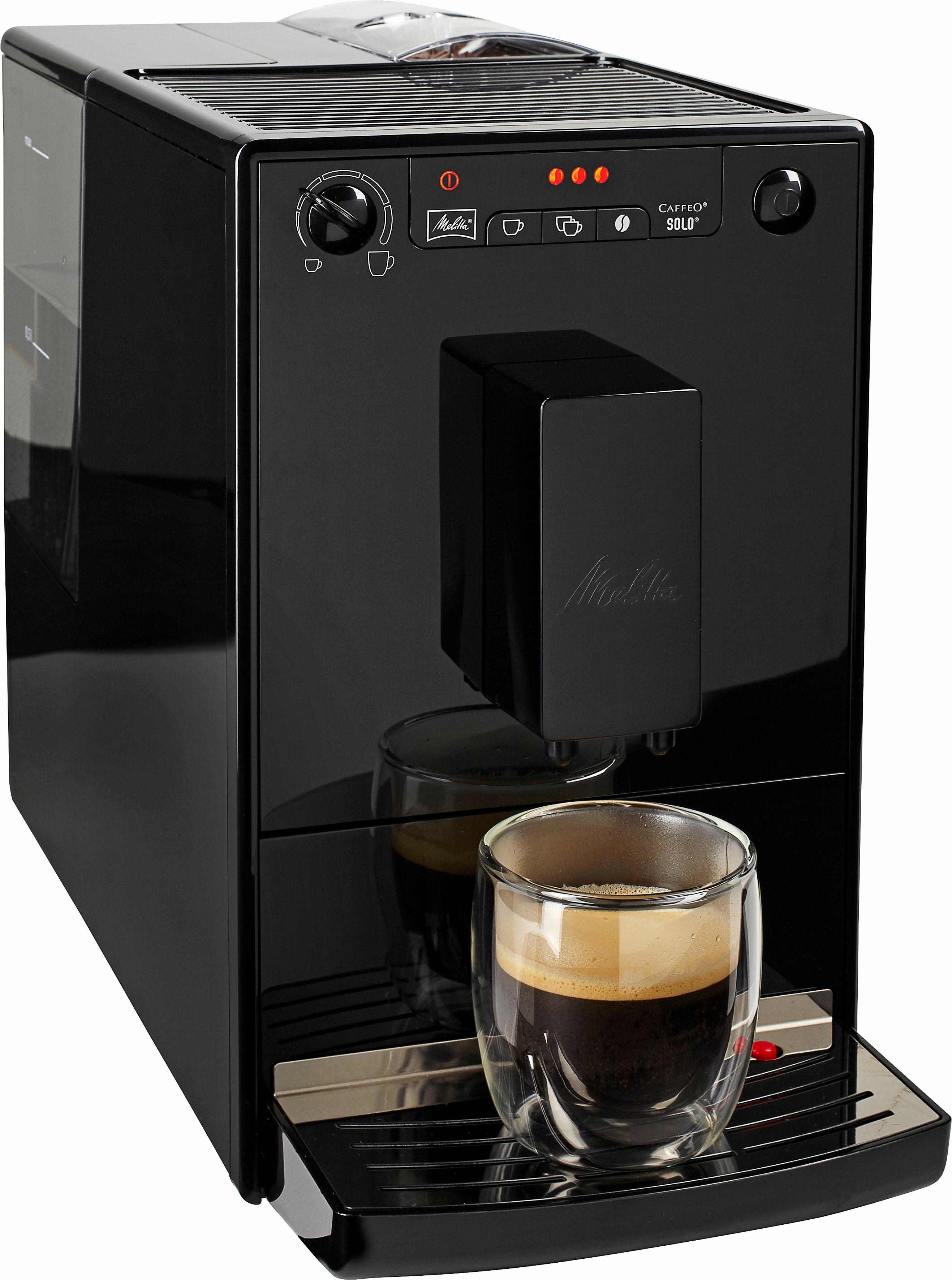 Melitta Kaffeevollautomat CAFFEO® Solo® Pure Black E 950-222, extra schmales Design