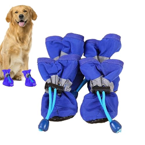 BradOc wasserdichte Hundeschuhe, 4 Stück Hunde-Regenstiefel, Hundeschuhe, Hundestiefel und Pfotenschutz mit verstellbarem Kordelzug für heißes Pflaster,1,1#