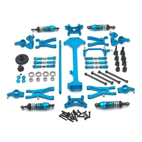 UNARAY Metall Upgrade Swing Arm Lenkung Cup Linkage Stoßdämpfer Kit Fit for WLtoys 1/18 A959 A949 A969 A979 K929 RC Auto Teile (Size : Sky Blue)