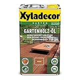 2,5 L Xyladecor Gartenholz-Öl , Allwetterschutz und Pflege für Holzböden, Farbton Rötlich