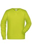 James & Nicholson Herren Raglan Sweatshirt - Sweatshirt im Raglanschnitt aus Bio-Baumwolle | Farbe: Acid-Yellow | Grösse: XL