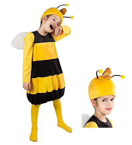 Willi Kostüm mit Kopfbedeckung für Kinder - Biene Maja - Zweiteilig - Tierkostüm (110-116)