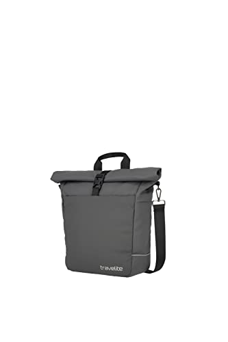 travelite Basics for Bikes - große und wasserfeste Gepäckträgertasche mit Schultergurt - ca. 14 Liter Volumen - Fahrradtasche Umhängetasche für Gepäckträger - Hinterradtasche mit Schultergurt