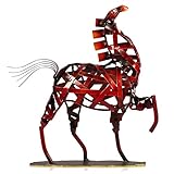 Tooarts Metall Geflochtenes Pferd Deko Skulptur Dekofigur Moderne Skulptur zum Dekorieren