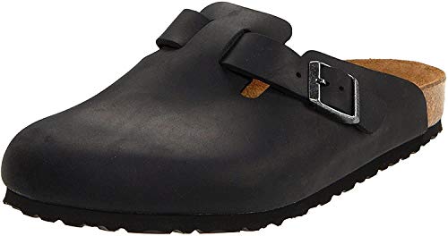 Birkenstock Boston Birko-Flor 59463, Unisex - Erwachsene Sandalen, Schwarz (Black), 43 EU