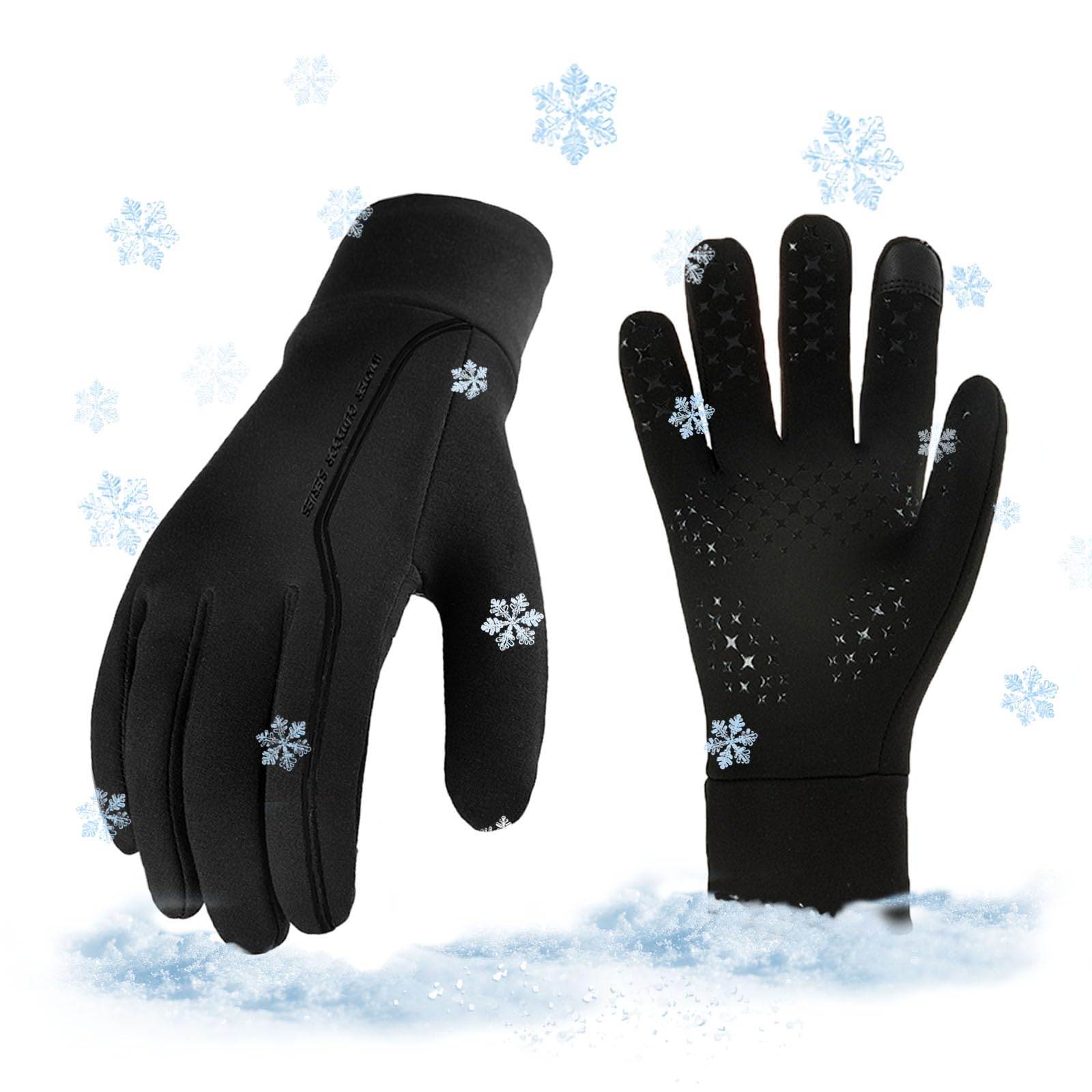 Vgo... 1 Paar Winter-Outdoor-Handschuhe für Damen, Wanderhandschuhe, Fahrradhandschuhe, Motorradhandschuhe, Jagdhandschuhe, FL3108 (Schwarz, M)