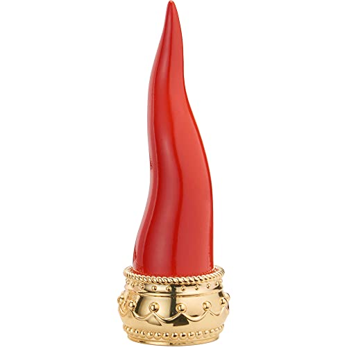 Horn von Valenti. Rotes Horn aus Harz mit goldfarbener Basis. Höhe: 15 cm. Die Referenz ist r 16073 1r Gold