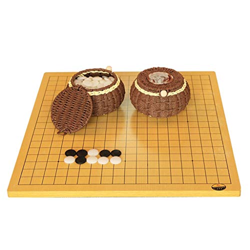 NOOLAR Klassisches Go-Schachspiel-Set, mit zwei Go-Korb und natürlichem Bambus Go Board Chess Go Spielbrett, Geschenke für Männer und Jugendliche (Farbe: A 1) (Farbe: A 2)