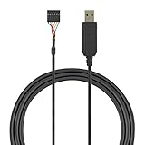 AGS Retail Ltd Kompatibles USB-zu-UART-Ersatzkabel für Windows und Mac, TTL-Schnittstelle - 1,8 m, schwarz, FTDI-Chip-USB-Kabel mit seriellem 6-Wege-5V-TTL-UART-UART-Anschluss | Serielle Kabel
