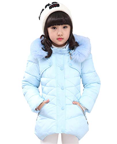 FULUOYIN Mädchen Winterjacke mit Fellkapuze 1 Farbe Einer Jacke Outerwear Verdichte Kinderjacke Wintermantel