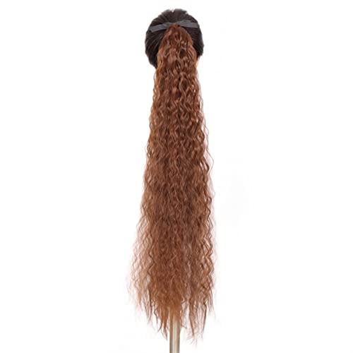 Pferdeschwanz-Verlängerung Synthetischer Pferdeschwanz for Damen, langes, gewelltes Haar, Clip-In-Pferdeschwanz, umwickelt, schwarzblonde, hitzebeständige Faser Haarteil für Frauen (Color : 2-30, Si